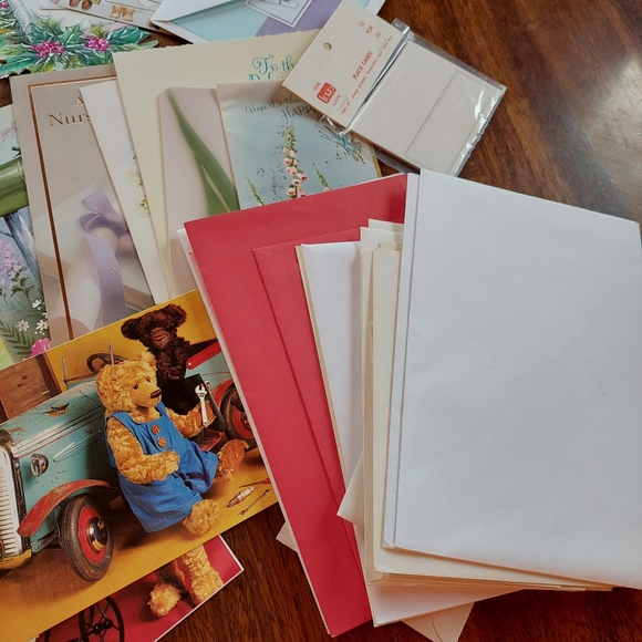 Vintage Greeting Cards Lof 20+ Ephemera NOS Unused Various Occasions - Picture 6 of 8